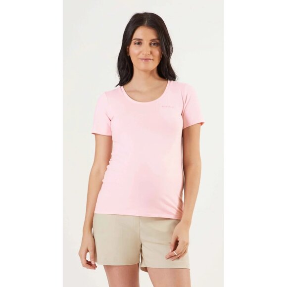 Women's Stowaway Mama Maternity Tee Pink Size Large New !!! - Picture 1 of 2